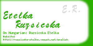 etelka ruzsicska business card